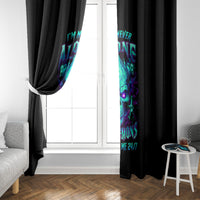 Flame Skull Window Curtain I'm Never Alone My Demons With Me 24/7 - Wonder Print Shop
