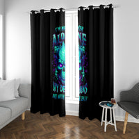 Flame Skull Window Curtain I'm Never Alone My Demons With Me 24/7 - Wonder Print Shop