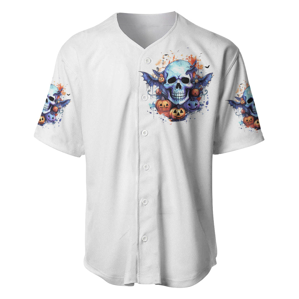 Bat Skull Baseball Jersey I Talk I Smile But Be Carefull When I Silent - Wonder Print Shop