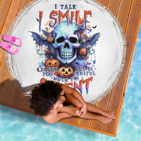 Bat Skull Beach Blanket I Talk I Smile But Be Carefull When I Silent - Wonder Print Shop