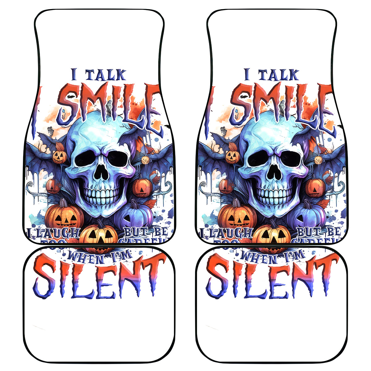Bat Skull Car Mats I Talk I Smile But Be Carefull When I Silent - Wonder Print Shop