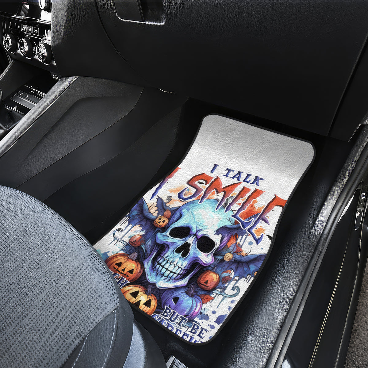 Bat Skull Car Mats I Talk I Smile But Be Carefull When I Silent - Wonder Print Shop