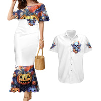 Bat Skull Couples Matching Mermaid Dress and Hawaiian Shirt I Talk I Smile But Be Carefull When I Silent - Wonder Print Shop