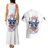 Bat Skull Couples Matching Tank Maxi Dress and Hawaiian Shirt I Talk I Smile But Be Carefull When I Silent - Wonder Print Shop