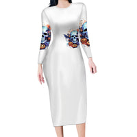 Bat Skull Family Matching Long Sleeve Bodycon Dress and Hawaiian Shirt I Talk I Smile But Be Carefull When I Silent - Wonder Print Shop