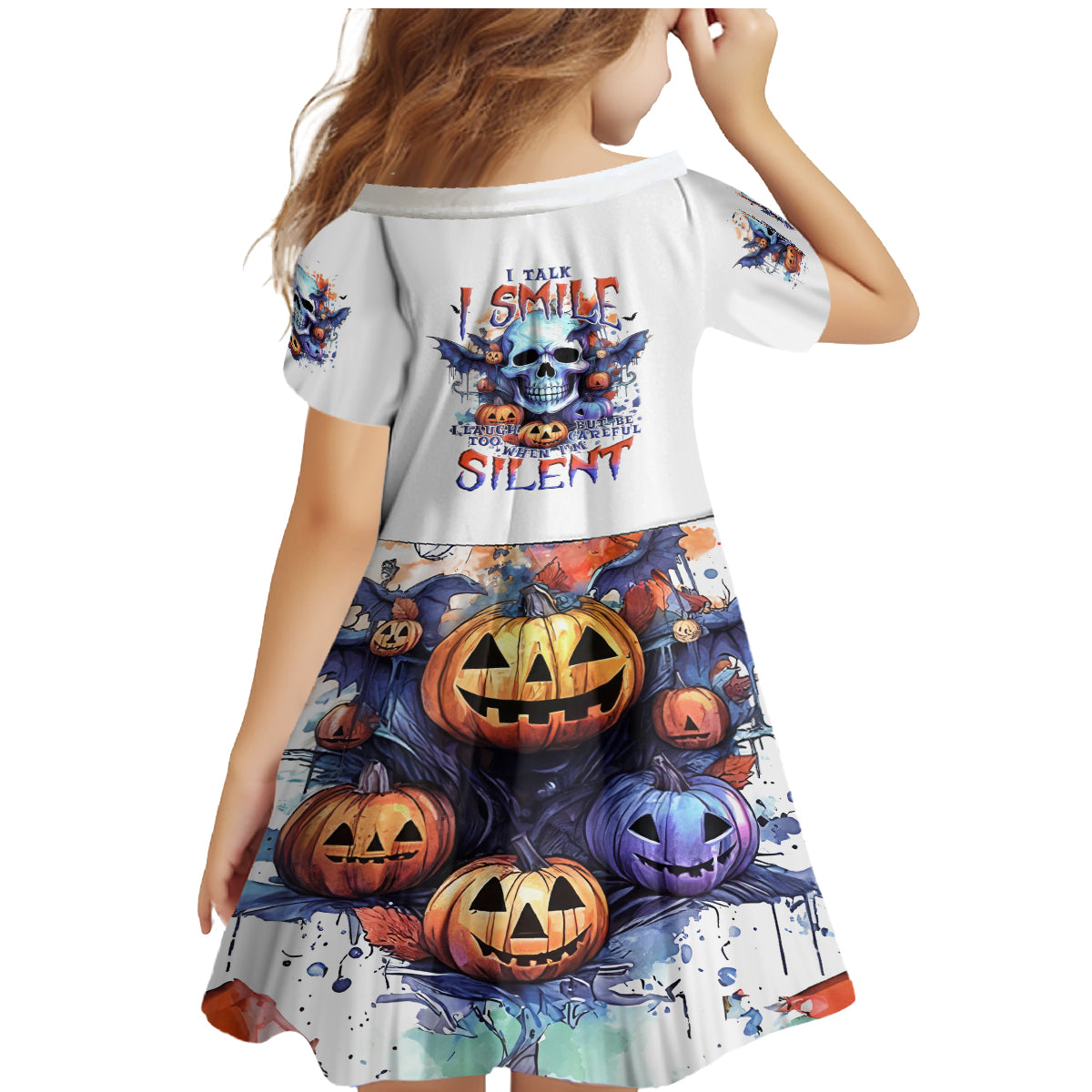 Bat Skull Family Matching Mermaid Dress and Hawaiian Shirt I Talk I Smile But Be Carefull When I Silent - Wonder Print Shop