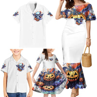 Bat Skull Family Matching Mermaid Dress and Hawaiian Shirt I Talk I Smile But Be Carefull When I Silent - Wonder Print Shop