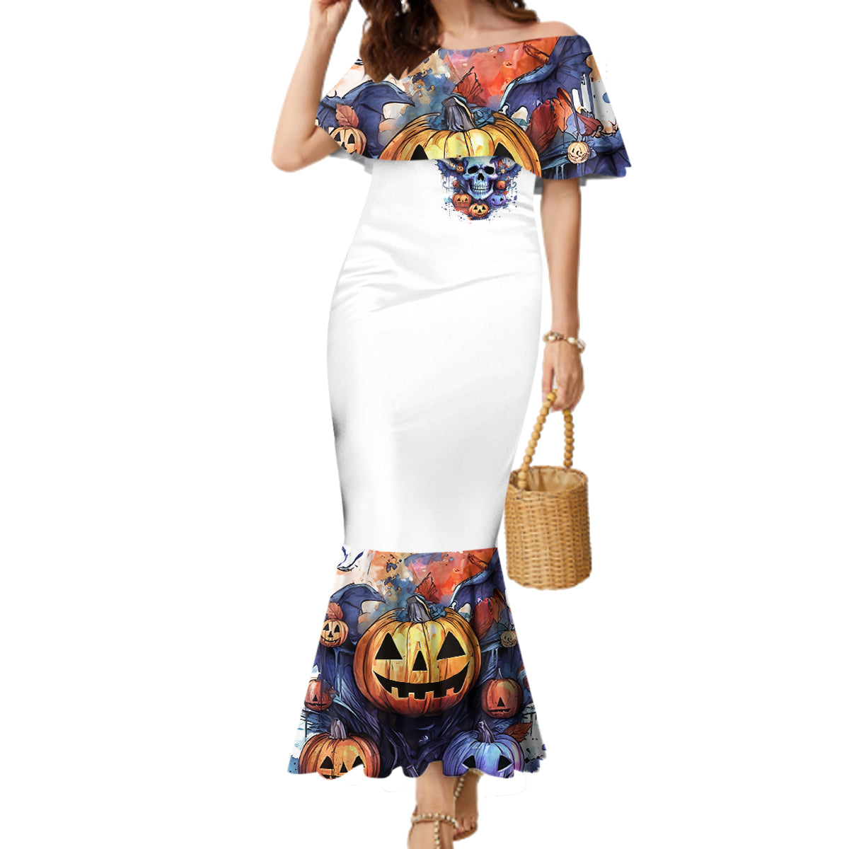 Bat Skull Family Matching Mermaid Dress and Hawaiian Shirt I Talk I Smile But Be Carefull When I Silent - Wonder Print Shop