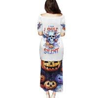 Bat Skull Family Matching Puletasi Dress and Hawaiian Shirt I Talk I Smile But Be Carefull When I Silent - Wonder Print Shop