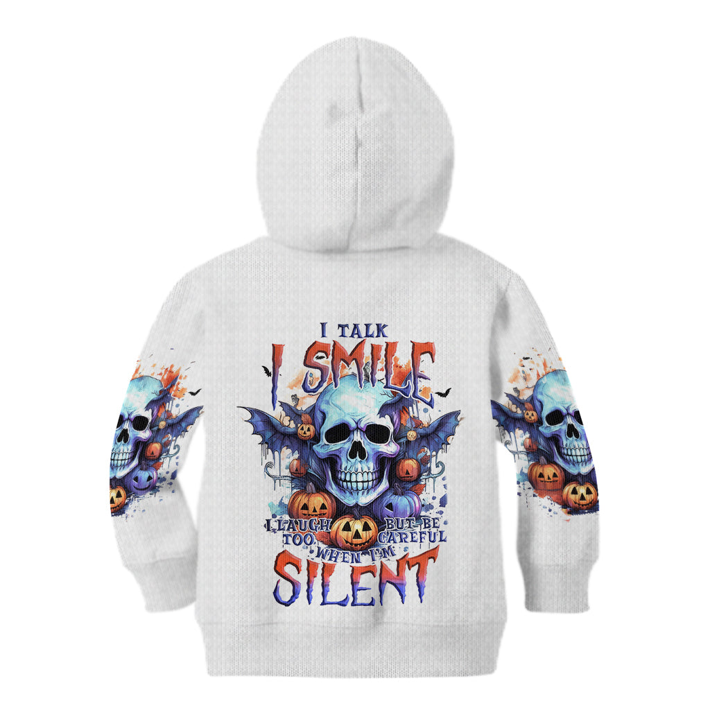 Bat Skull Kid Hoodie I Talk I Smile But Be Carefull When I Silent - Wonder Print Shop