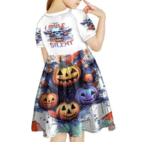 Bat Skull Kid Short Sleeve Dress I Talk I Smile But Be Carefull When I Silent - Wonder Print Shop