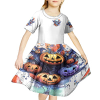 Bat Skull Kid Short Sleeve Dress I Talk I Smile But Be Carefull When I Silent - Wonder Print Shop