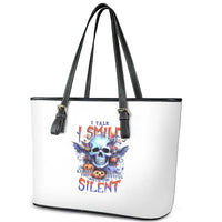 Bat Skull Leather Tote Bag I Talk I Smile But Be Carefull When I Silent - Wonder Print Shop