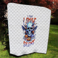 Bat Skull Quilt I Talk I Smile But Be Carefull When I Silent - Wonder Print Shop