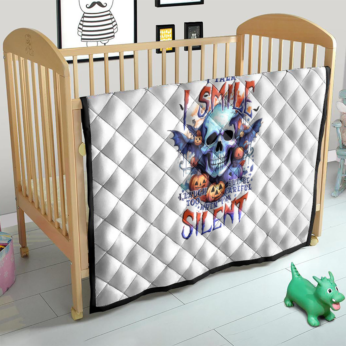 Bat Skull Quilt I Talk I Smile But Be Carefull When I Silent - Wonder Print Shop