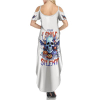 Bat Skull Summer Maxi Dress I Talk I Smile But Be Carefull When I Silent - Wonder Print Shop