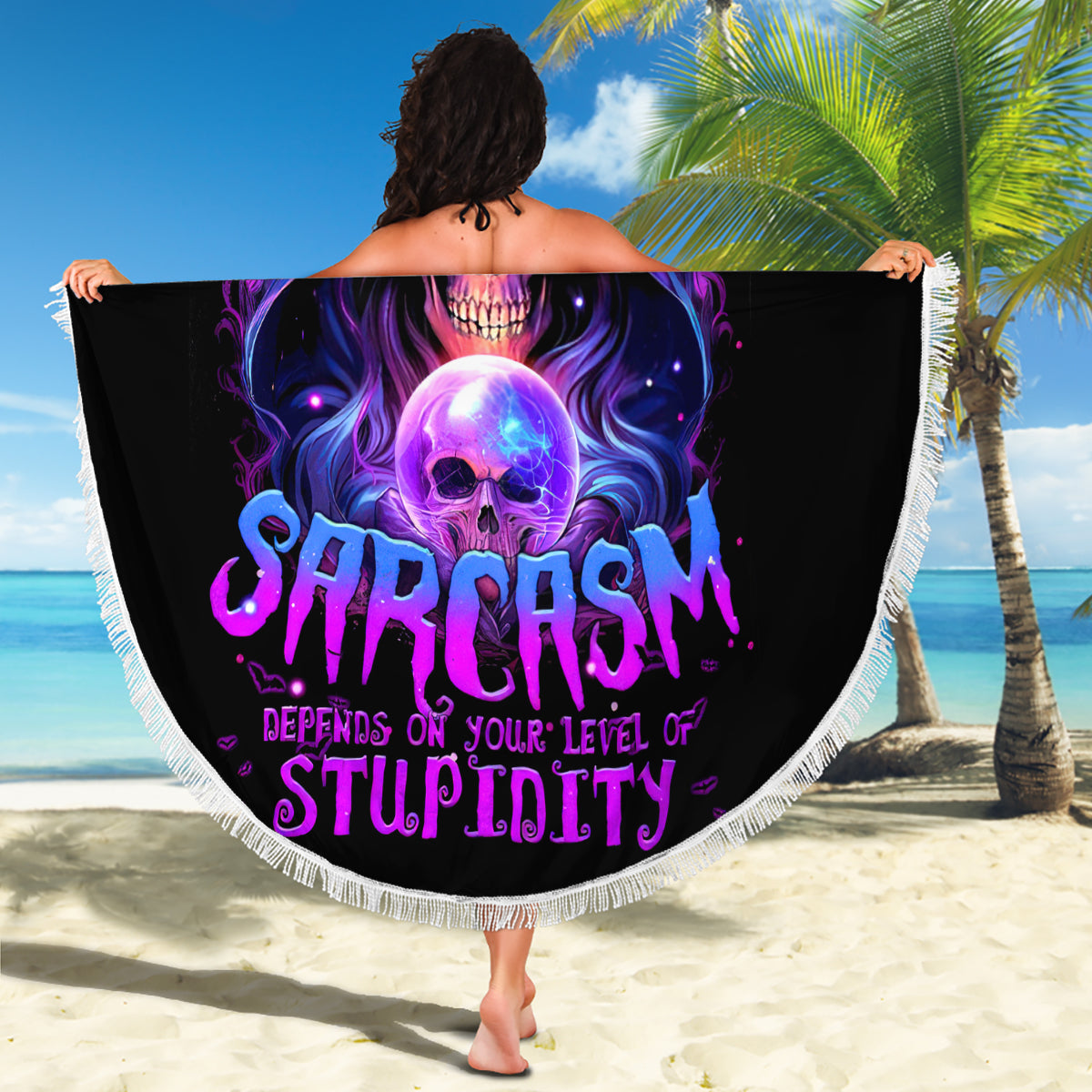 Witch Skull Beach Blanket I'm A Grumpy Old Witch - Wonder Print Shop