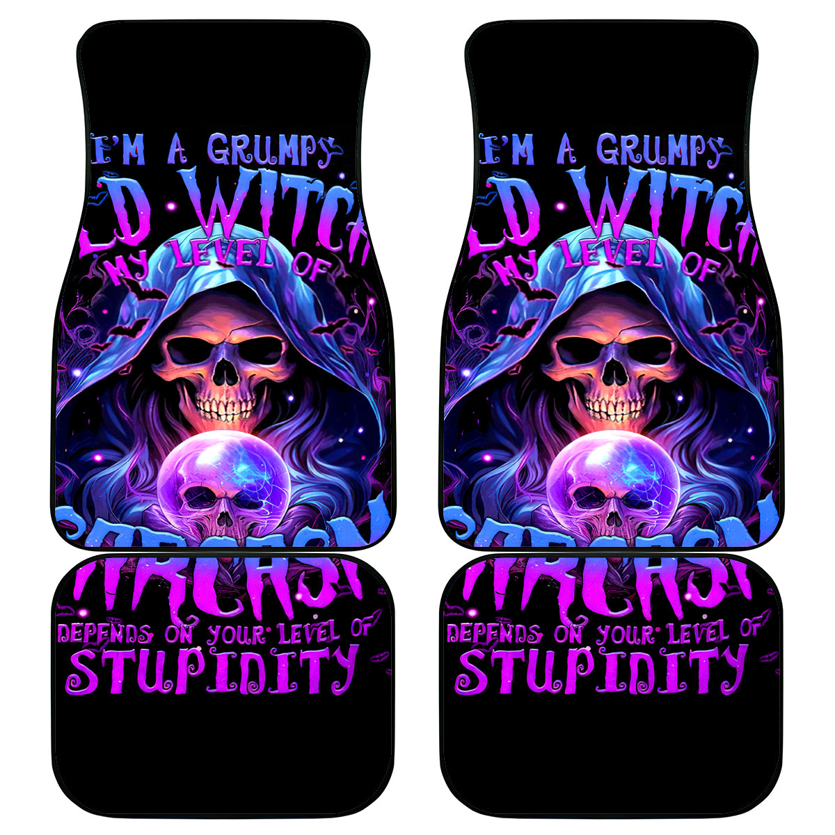 Witch Skull Car Mats I'm A Grumpy Old Witch - Wonder Print Shop