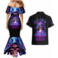 Witch Skull Couples Matching Mermaid Dress and Hawaiian Shirt I'm A Grumpy Old Witch - Wonder Print Shop