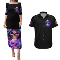 Witch Skull Couples Matching Puletasi Dress and Hawaiian Shirt I'm A Grumpy Old Witch - Wonder Print Shop