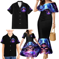 Witch Skull Family Matching Mermaid Dress and Hawaiian Shirt I'm A Grumpy Old Witch - Wonder Print Shop