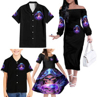 Witch Skull Family Matching Off Shoulder Long Sleeve Dress and Hawaiian Shirt I'm A Grumpy Old Witch - Wonder Print Shop