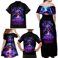 Witch Skull Family Matching Off Shoulder Maxi Dress and Hawaiian Shirt I'm A Grumpy Old Witch - Wonder Print Shop