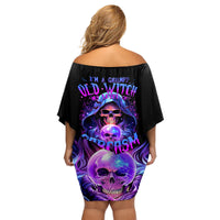 Witch Skull Family Matching Off Shoulder Short Dress and Hawaiian Shirt I'm A Grumpy Old Witch - Wonder Print Shop