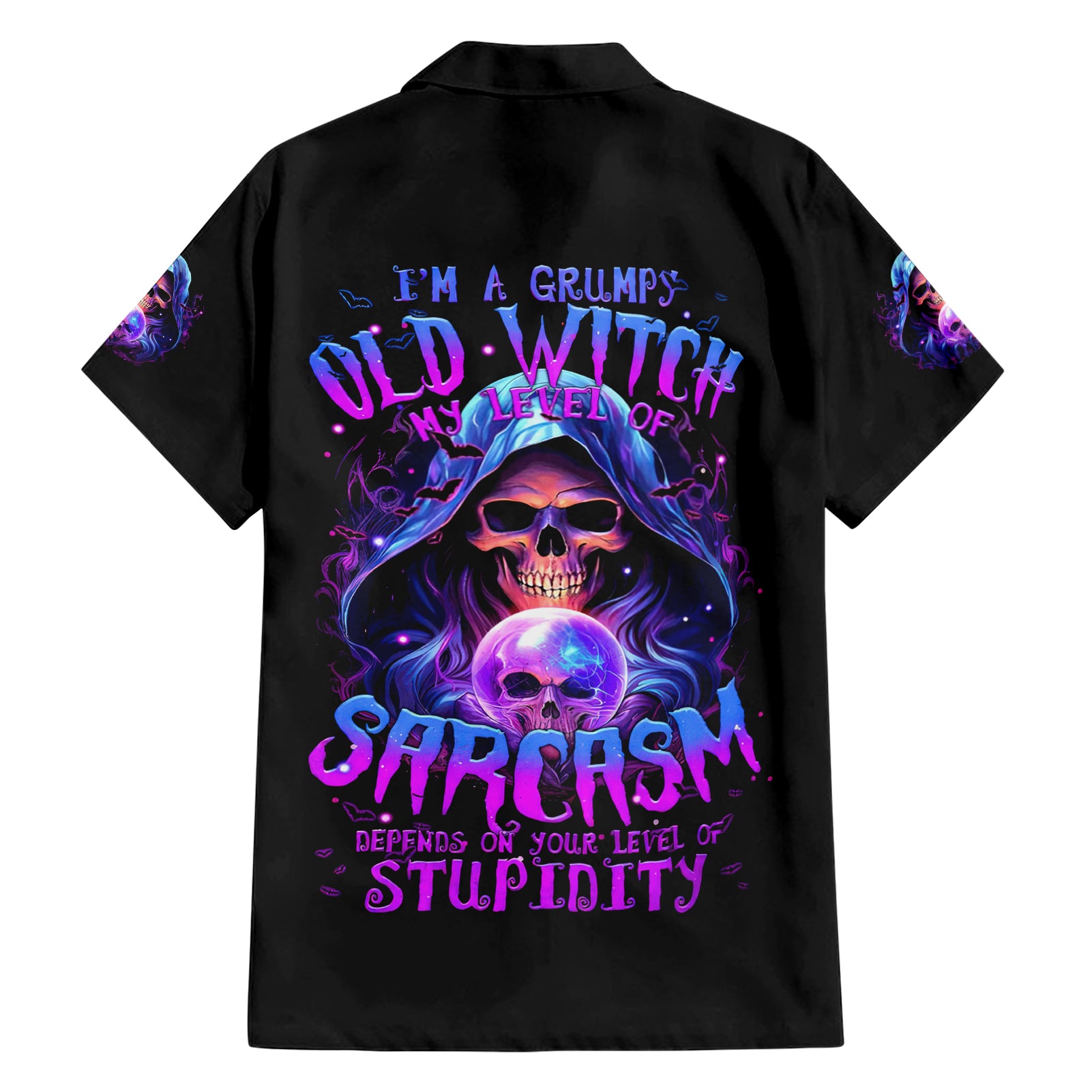 Witch Skull Hawaiian Shirt I'm A Grumpy Old Witch - Wonder Print Shop