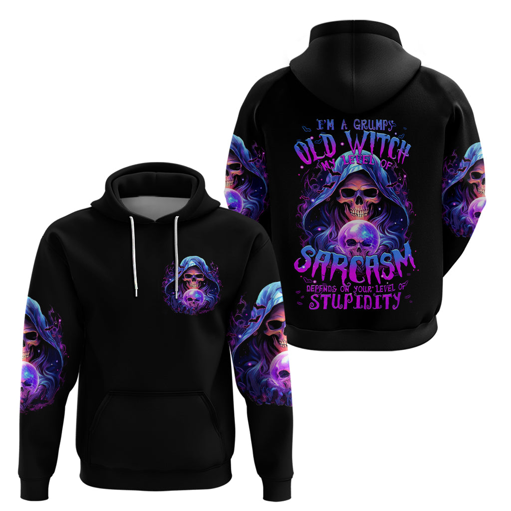 Witch Skull Hoodie I'm A Grumpy Old Witch - Wonder Print Shop