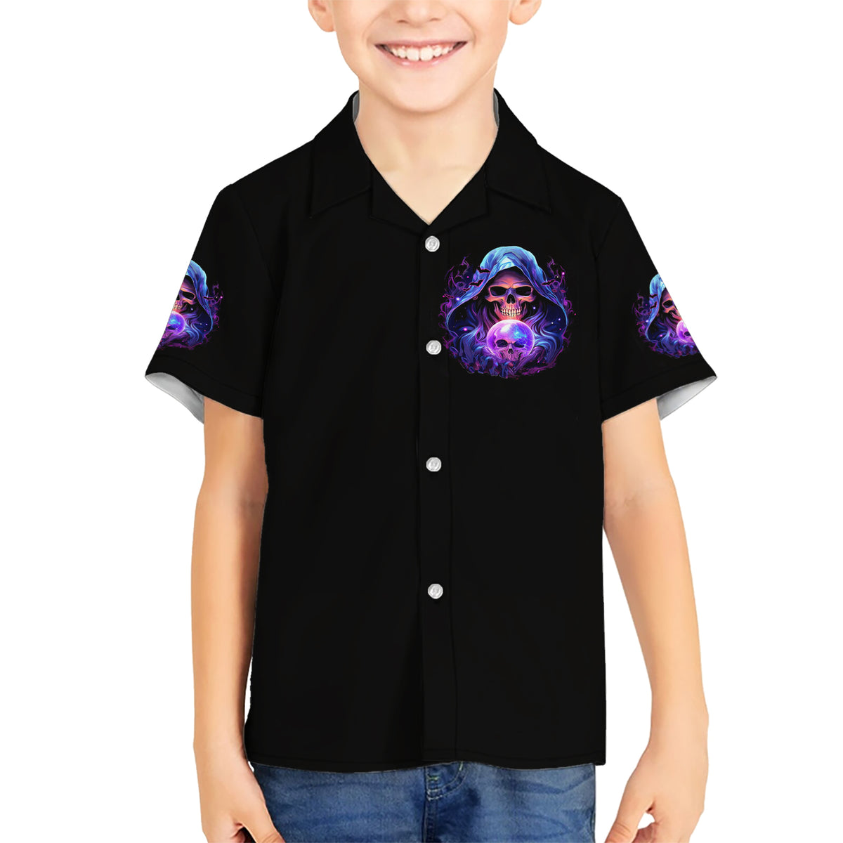 Witch Skull Kid Hawaiian Shirt I'm A Grumpy Old Witch - Wonder Print Shop
