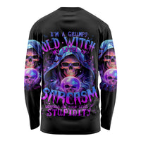 Witch Skull Long Sleeve Shirt I'm A Grumpy Old Witch - Wonder Print Shop