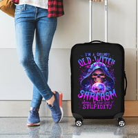 Witch Skull Luggage Cover I'm A Grumpy Old Witch - Wonder Print Shop