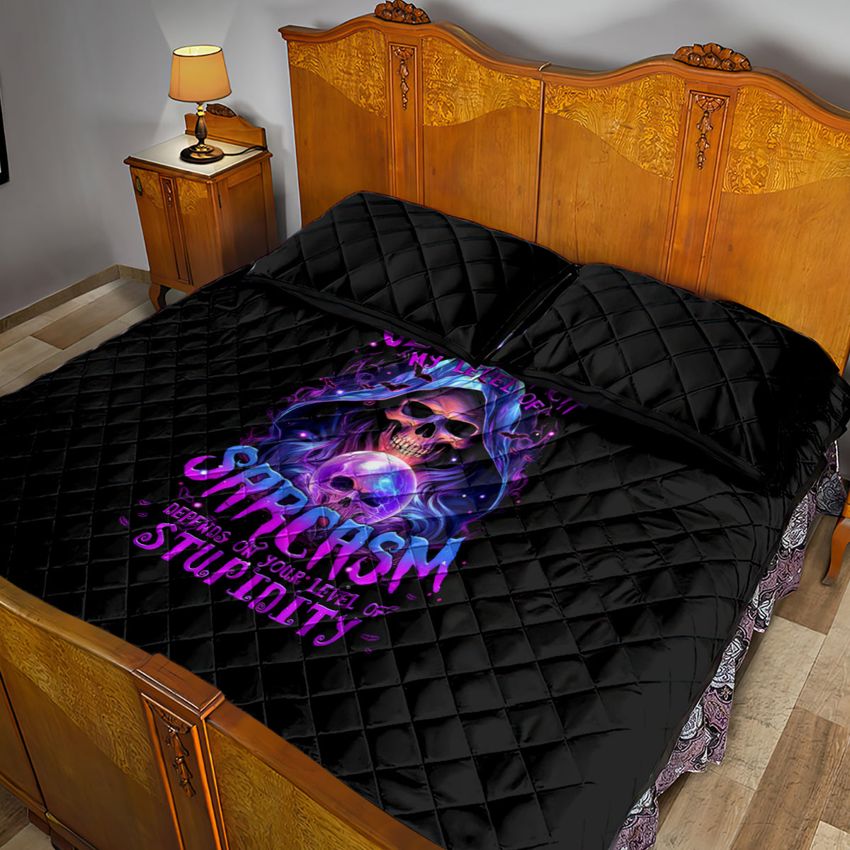 Witch Skull Quilt Bed Set I'm A Grumpy Old Witch - Wonder Print Shop