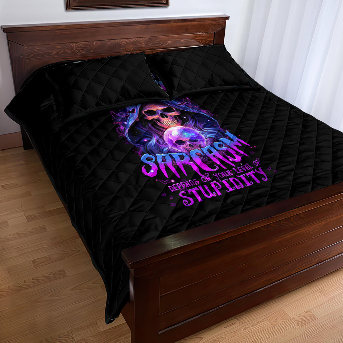 Witch Skull Quilt Bed Set I'm A Grumpy Old Witch - Wonder Print Shop