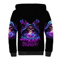 Witch Skull Sherpa Hoodie I'm A Grumpy Old Witch - Wonder Print Shop