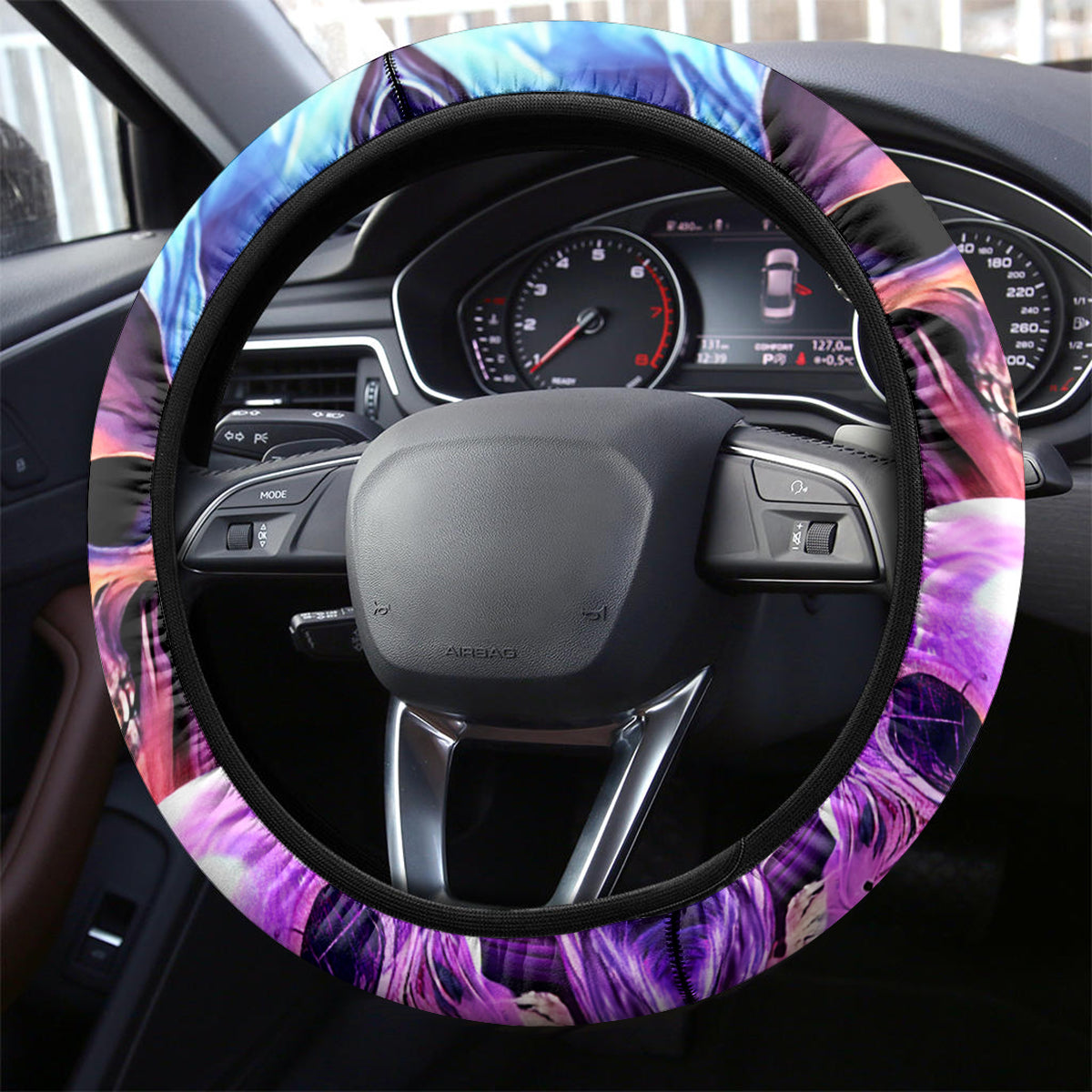 Witch Skull Steering Wheel Cover I'm A Grumpy Old Witch - Wonder Print Shop