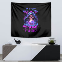 Witch Skull Tapestry I'm A Grumpy Old Witch - Wonder Print Shop