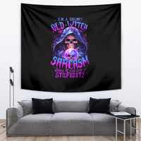 Witch Skull Tapestry I'm A Grumpy Old Witch - Wonder Print Shop