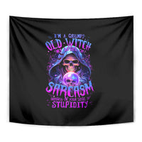 Witch Skull Tapestry I'm A Grumpy Old Witch - Wonder Print Shop