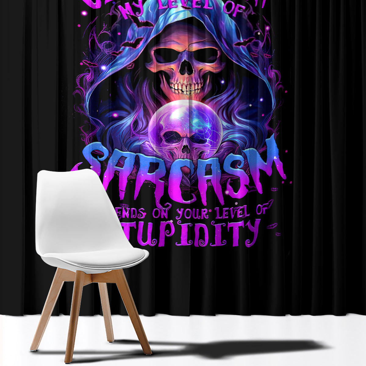 Witch Skull Window Curtain I'm A Grumpy Old Witch - Wonder Print Shop