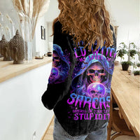 Witch Skull Women Casual Shirt I'm A Grumpy Old Witch - Wonder Print Shop