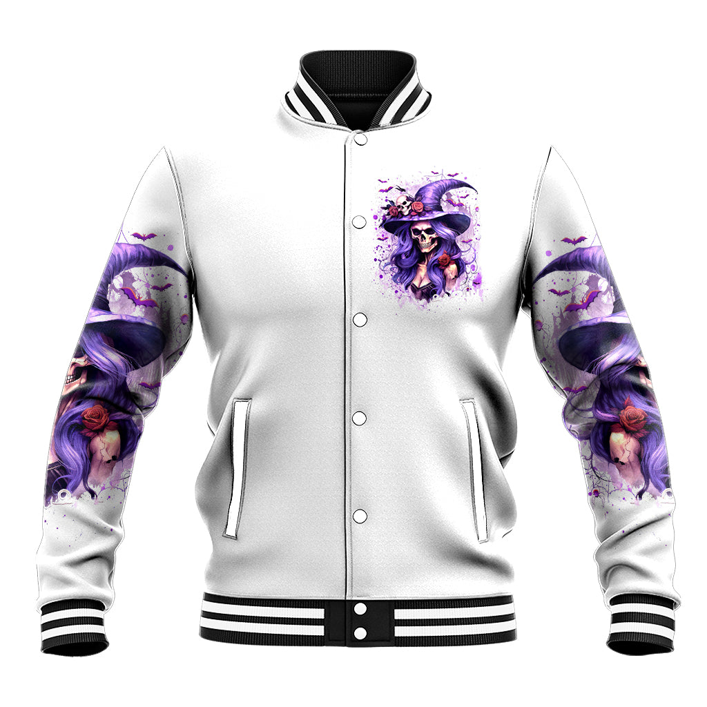 Witch Skull Baseball Jacket I'm A Haunt Mess - Wonder Print Shop