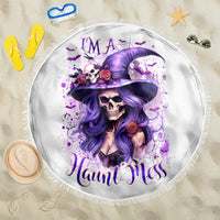 Witch Skull Beach Blanket I'm A Haunt Mess - Wonder Print Shop