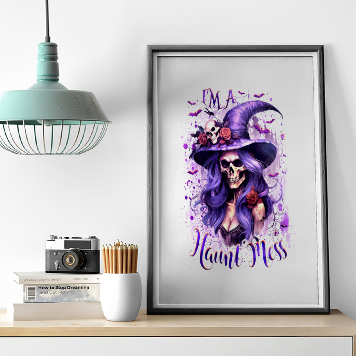 Witch Skull Canvas Wall Art I'm A Haunt Mess - Wonder Print Shop