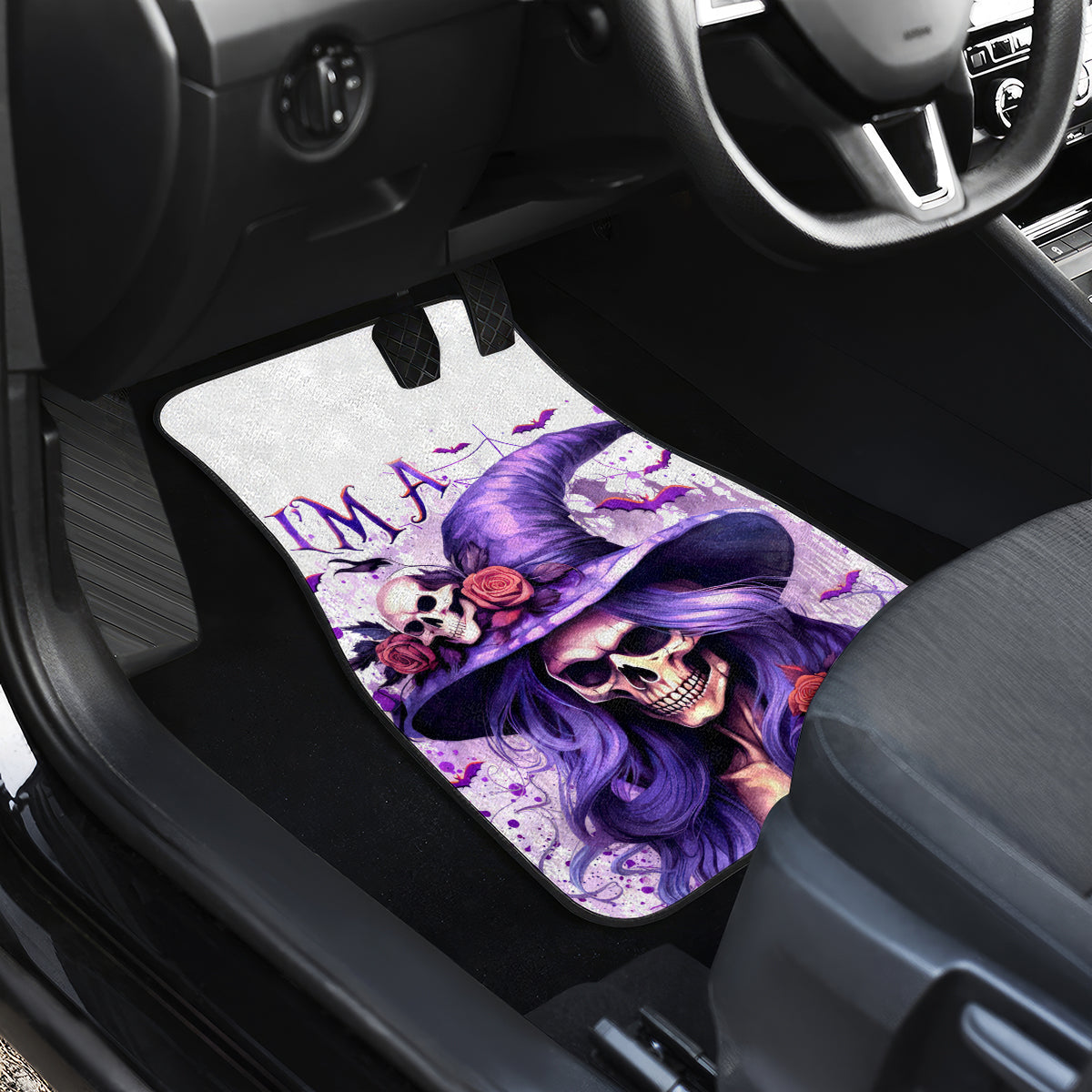 Witch Skull Car Mats I'm A Haunt Mess - Wonder Print Shop