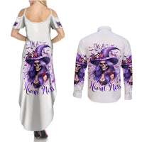 Witch Skull Couples Matching Summer Maxi Dress and Long Sleeve Button Shirt I'm A Haunt Mess - Wonder Print Shop