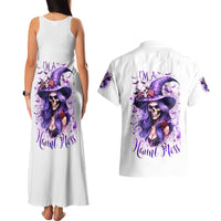 Witch Skull Couples Matching Tank Maxi Dress and Hawaiian Shirt I'm A Haunt Mess - Wonder Print Shop