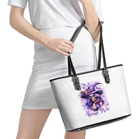 Witch Skull Leather Tote Bag I'm A Haunt Mess - Wonder Print Shop