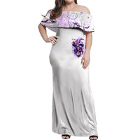 Witch Skull Off Shoulder Maxi Dress I'm A Haunt Mess - Wonder Print Shop